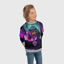 Свитшот детский Атакующий русский медведь, цвет: 3D-меланж — фото 2