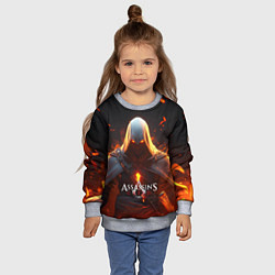 Свитшот детский Assassins Creed fire, цвет: 3D-меланж — фото 2