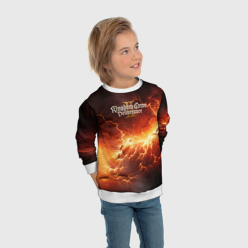 Детский свитшот Kingdom Come Deliverance 2 logo / 3D-Белый – фото 3