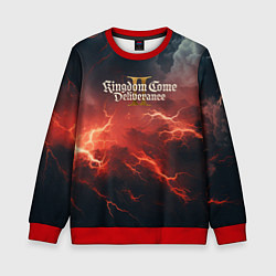 Свитшот детский Kingdom Come Deliverance 2 красное небо, цвет: 3D-красный