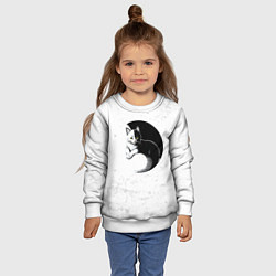 Свитшот детский Кот инь ян, цвет: 3D-белый — фото 2