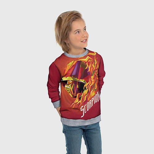 Детский свитшот Мортал Комбат - Скорпион / 3D-Меланж – фото 3