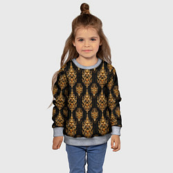 Свитшот детский Тайский золотой орнамент, цвет: 3D-меланж — фото 2