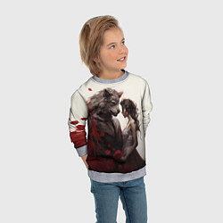 Свитшот детский Оборотень и девушка, цвет: 3D-меланж — фото 2