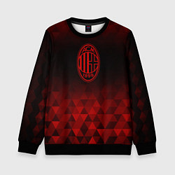 Свитшот детский AC Milan red poly, цвет: 3D-черный