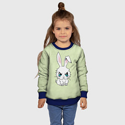 Свитшот детский Злой кролик 2025, цвет: 3D-синий — фото 2