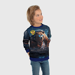 Свитшот детский Русский медведь-победитель, цвет: 3D-синий — фото 2