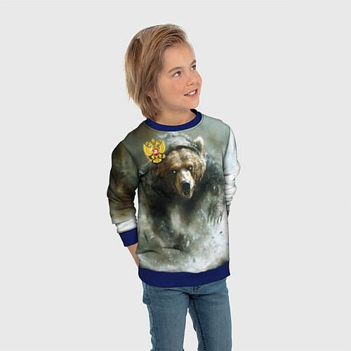 Детский свитшот Медвежья доблесть / 3D-Синий – фото 3