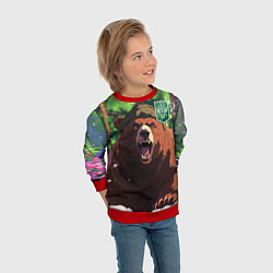 Свитшот детский Русский медведь патриот, цвет: 3D-красный — фото 2
