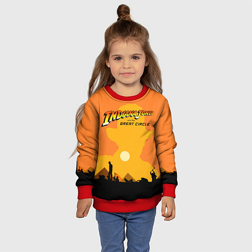 Детский свитшот Indiana Jones and the Great Circle / 3D-Красный – фото 4