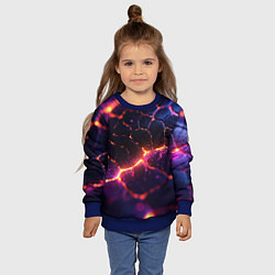Свитшот детский Текстура вулкана, цвет: 3D-синий — фото 2