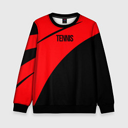 Свитшот детский Tennis красно-чёрный, цвет: 3D-черный