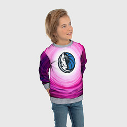 Свитшот детский Даллас Маверикс в розовом водовороте, цвет: 3D-меланж — фото 2