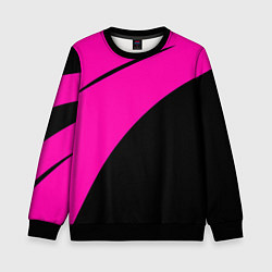 Детский свитшот Розовый с чёрным двуцветный с полосой