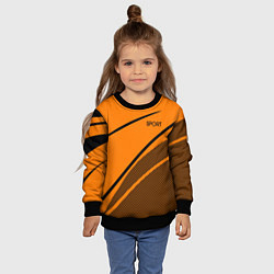 Свитшот детский Sport оранжевый с чёрным точечный, цвет: 3D-черный — фото 2