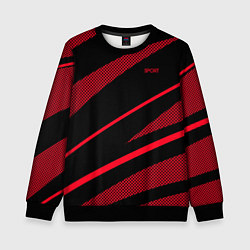 Свитшот детский Sport чёрный и красный полосы, цвет: 3D-черный