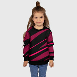 Свитшот детский Чёрный с розовым абстракция полосы, цвет: 3D-черный — фото 2