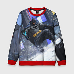 Свитшот детский Бэтмен на снегу, цвет: 3D-красный