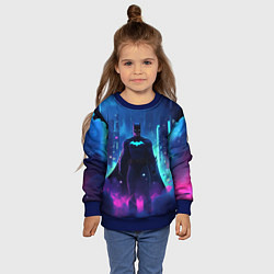 Свитшот детский Бэтмен неоновый город, цвет: 3D-синий — фото 2