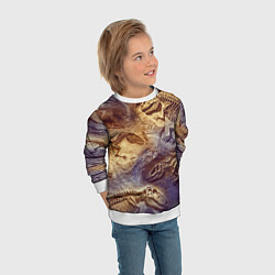 Свитшот детский Окаменелые динозавры, подарок для палеонтолога, цвет: 3D-белый — фото 2
