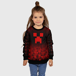 Свитшот детский Minecraft red poly, цвет: 3D-черный — фото 2