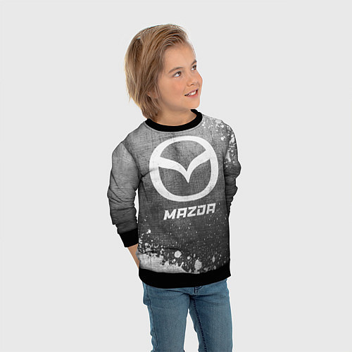 Детский свитшот Mazda - grey gradient / 3D-Черный – фото 3