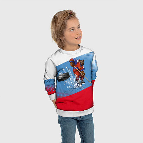 Детский свитшот Русский хоккей / 3D-Белый – фото 3