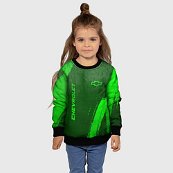 Свитшот детский Chevrolet - green gradient вертикально, цвет: 3D-черный — фото 2