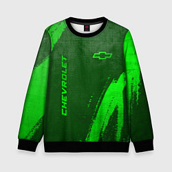 Свитшот детский Chevrolet - green gradient вертикально, цвет: 3D-черный