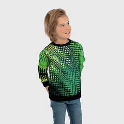 Свитшот детский Чёрно-зелёный абстракция, цвет: 3D-черный — фото 2