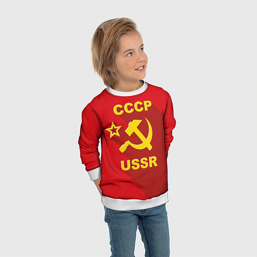 Детский свитшот СССР серп и молот / 3D-Белый – фото 3