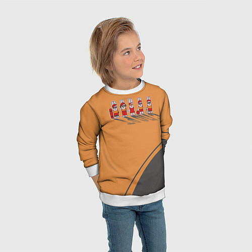 Детский свитшот Пять спортивных кроликов / 3D-Белый – фото 3