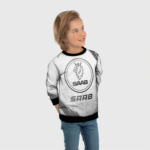 Детский свитшот Saab - white gradient / 3D-Черный – фото 3
