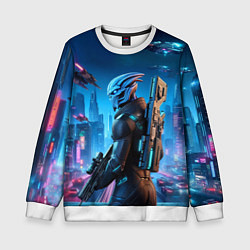Свитшот детский Mass Effect - neon glow fantastic, цвет: 3D-белый