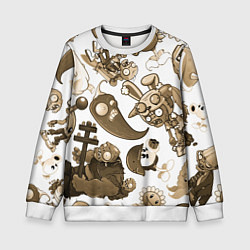 Детский свитшот Растения против зомби в бежевых тонах