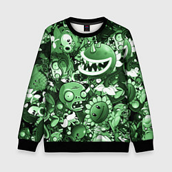 Детский свитшот Растения против зомби в зеленом цвете