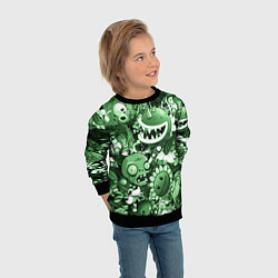Свитшот детский Растения против зомби в зеленом цвете, цвет: 3D-черный — фото 2