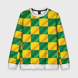 Детский свитшот Желтый и зеленый геометрический паттерн