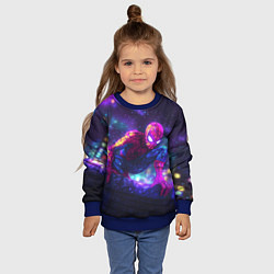 Свитшот детский Человек-паук неоновый свет, цвет: 3D-синий — фото 2