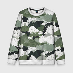 Детский свитшот Зеленый фактурный камуфляж
