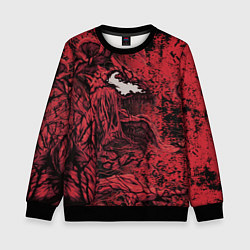 Детский свитшот Красный веном текстура Карнажа