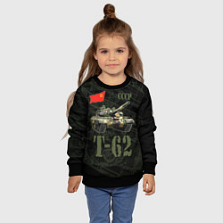 Свитшот детский Танк Т-62 советский средний танк, цвет: 3D-черный — фото 2