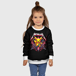 Свитшот детский Metallica - cool Pikachu, цвет: 3D-белый — фото 2