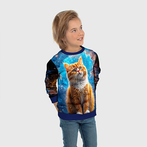Детский свитшот Манчкин в космосе / 3D-Синий – фото 3
