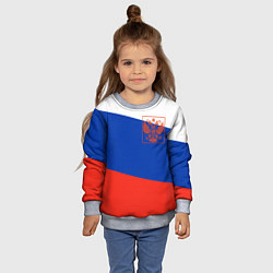 Свитшот детский Россия флаг с гербом, цвет: 3D-меланж — фото 2