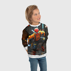 Свитшот детский Человек паук бежит, цвет: 3D-белый — фото 2