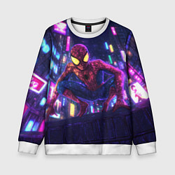 Свитшот детский Человек паук с желтыми глазами, цвет: 3D-белый