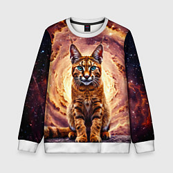 Свитшот детский Каракет в космосе, цвет: 3D-белый