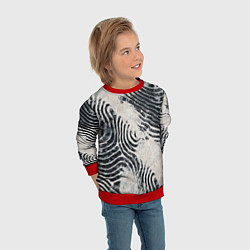 Свитшот детский Текстура гранж - абстрактные линии, цвет: 3D-красный — фото 2