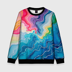Детский свитшот Абстрактные волны в мраморном стиле